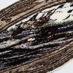 Pre Owned Hermès Ivory Sous Le Cedre Silk Plisse Scarf