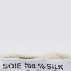 Pre Owned Hermès Ivory Sous Le Cedre Silk Plisse Scarf