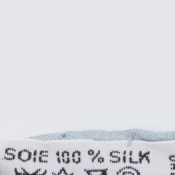 Pre Owned Hermès Blue Au Plus Dru Silk Plisse Scarf