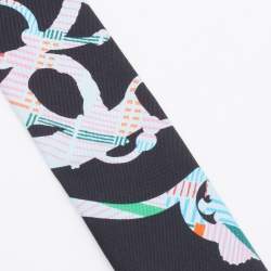 Pre Owned Hermès Black Cavalcadour Silk Twilly