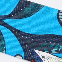 Pre Owned Hermès Blue Tree Of Song Silk Twilly