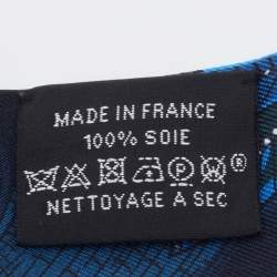 Pre Owned Hermès Blue Tree Of Song Silk Twilly