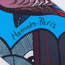 Pre Owned Hermès Blue Tree Of Song Silk Twilly