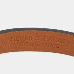 Pre Owned Hermès Teal Blue Palladium Plated Micro Kelly Bracelet Size S