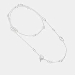 Pre Owned Hermès Sterling Silver Farandole Toggle Long Necklace