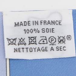 Pre Owned Hermes Blue Camails Silk Twilly Scarf