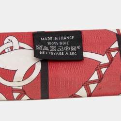 Pre Owned Hermès Red Panoplie Equestre Silk Twilly