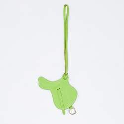 Hermes Green Swift Leather Paddock Selle Bag Charm