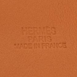 Pre Owned Hermès Deep Blue Leather Gold Plated Bérénice Cuir Wrap Bracelet M