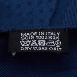 Pre Owned Hermès Midnight Blue Quadrige Silk Jacquard Losange Scarf