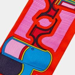 Pre Owned Hermès Orange Wagon Print Silk Twilly