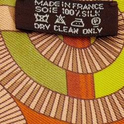 Pre Owned Hermès Green Eperon d'Or Silk Twilly