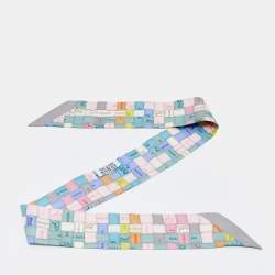 Pre Owned Hermès Multicolor Bolduc Au Carre Silk Twilly