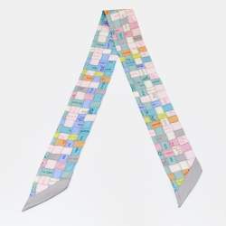Pre Owned Hermès Multicolor Bolduc Au Carre Silk Twilly