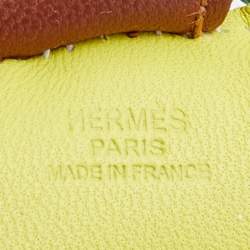 Pre Owned Hermès Lime/Menthe/Fauve Milo Lambskin GriGri Rodeo Bag Charm PM