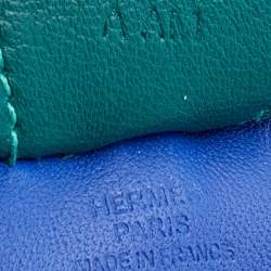 Pre Owned Hermès Bleu Electric/Malachite/Lime Milo Lambskin GriGri Rodeo Bag Charm MM