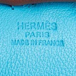 Pre Owned Hermès Bleu Aztec/Bleu Electric/Fauve Milo Lambskin GriGri Rodeo Bag Charm MM