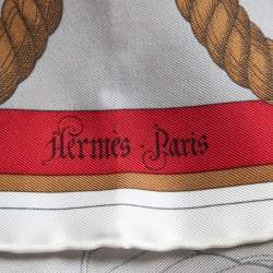 Pre Owned Hermès Rouge Della Cavalleria Silk Scarf