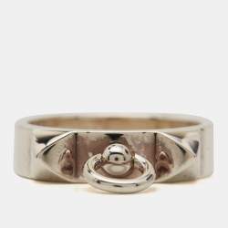 Pre Owned Hermès Sterling Silver Collier De Chien Ring SM