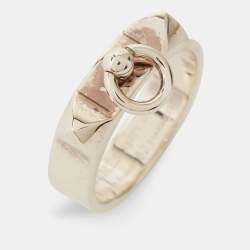 Pre Owned Hermès Sterling Silver Collier De Chien Ring SM