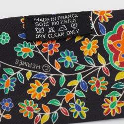 Pre Owned Hermes Black L'Arbre De Vie Silk Twilly