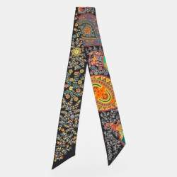 Pre Owned Hermes Black L'Arbre De Vie Silk Twilly