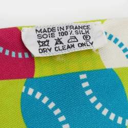 Pre Owned Hermes Green Balles de Tennis Silk Twilly