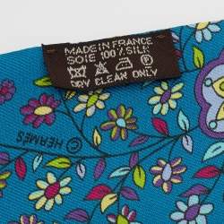 Pre Owned Hermes Blue L'Arbre de Vie Silk Twilly