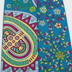 Pre Owned Hermes Blue L'Arbre de Vie Silk Twilly