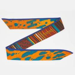 Pre Owned Hermes Multicolor Pelages et Camouflage Silk Twilly