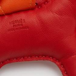 Pre Owned Hermes Red/Orange Rodeo Bag Charm PM