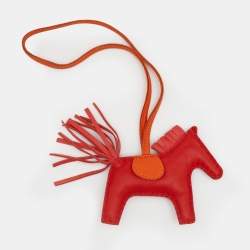 Pre Owned Hermes Red/Orange Rodeo Bag Charm PM