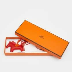 Pre Owned Hermes Red/Orange Rodeo Bag Charm PM