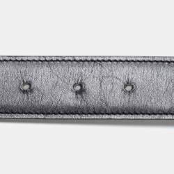 Pre Owned Hermes Noir/Etoupe Chamonix and Togo Leather H Strie Reversible Belt 90 CM