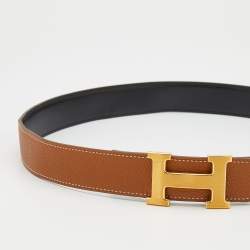 Hermès 24mm H Logo Reversible Belt Kit Gold Black Brown 4her611 –  Bagriculture