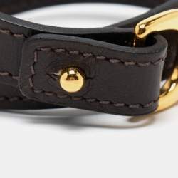 Hermes Chamonix Leather Gold-Plated Bracelet