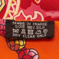 Hermès Orange Les Clés Silk Maxi Twilly