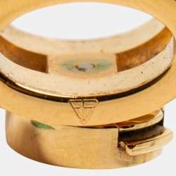 Pre Owned Hermès Orange Lacquer Gold Plated Pop H Earrings