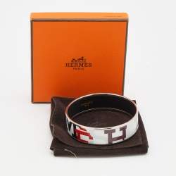 Hermès Palladium Plated Capitales Enamel Wide Bracelet