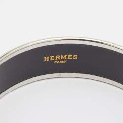 Hermès Palladium Plated Capitales Enamel Wide Bracelet