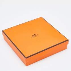 Pre Owned Hermes Black/Gold Box and Togo Leather Reversible Palladium Finish H Buckle Belt 90 CM