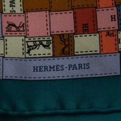 Pre Owned Hermès Multicolor Bolduc au Carre Silk Scarf