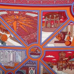 Pre Owned Hermes Multicolor Flanerie A Versailles Printed Silk Square Scarf