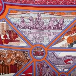 Pre Owned Hermes Multicolor Flanerie A Versailles Printed Silk Square Scarf