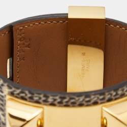 Pre Owned Hermès Desert Lizard Leather Collier De Chien Bracelet S 
