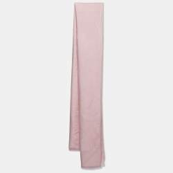 Pre Owned Hermès Powder Pink New Libris Cashmere Silk Jacquard Stole