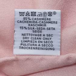 Pre Owned Hermès Powder Pink New Libris Cashmere Silk Jacquard Stole