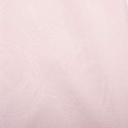 Pre Owned Hermès Powder Pink New Libris Cashmere Silk Jacquard Stole