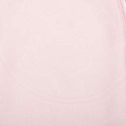 Pre Owned Hermès Powder Pink New Libris Cashmere Silk Jacquard Stole