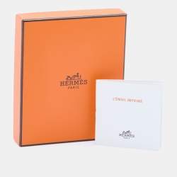 Pre Owned Hermès  Palladium Plated Blue Enamel Print Horse Drop Earrings 